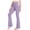 21# Purple, variant on Girls Flare Leggings High Waisted V Crossover Casual Yoga Bell Bottoms with Pockets Pants for Kids,Black 5-6 Years