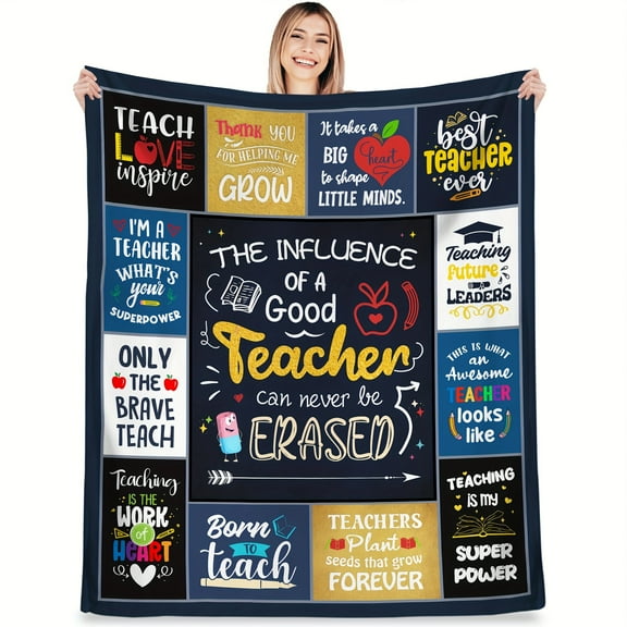 1pc Teacher Gifts For Women Man, Teacher Appreciation Gifts, Gifts For Teacher From Student, Best Teacher Gifts For Teacher'S Day Christmas, Retirement, Teacher Throw Blanket Gifts