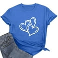 thumbnail image 6 of Womens Valentine's Day T-Shirt Blue Heart Graphic Tee | Soft Stretch Relaxed Fit Casual Top | Gift for Her, Galentine's Shirt S-4XL,Size M, 6 of 7