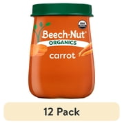 (12 pack) Beech-Nut Organics Stage 1 Organic Baby Food, Carrots, 4 oz Jar