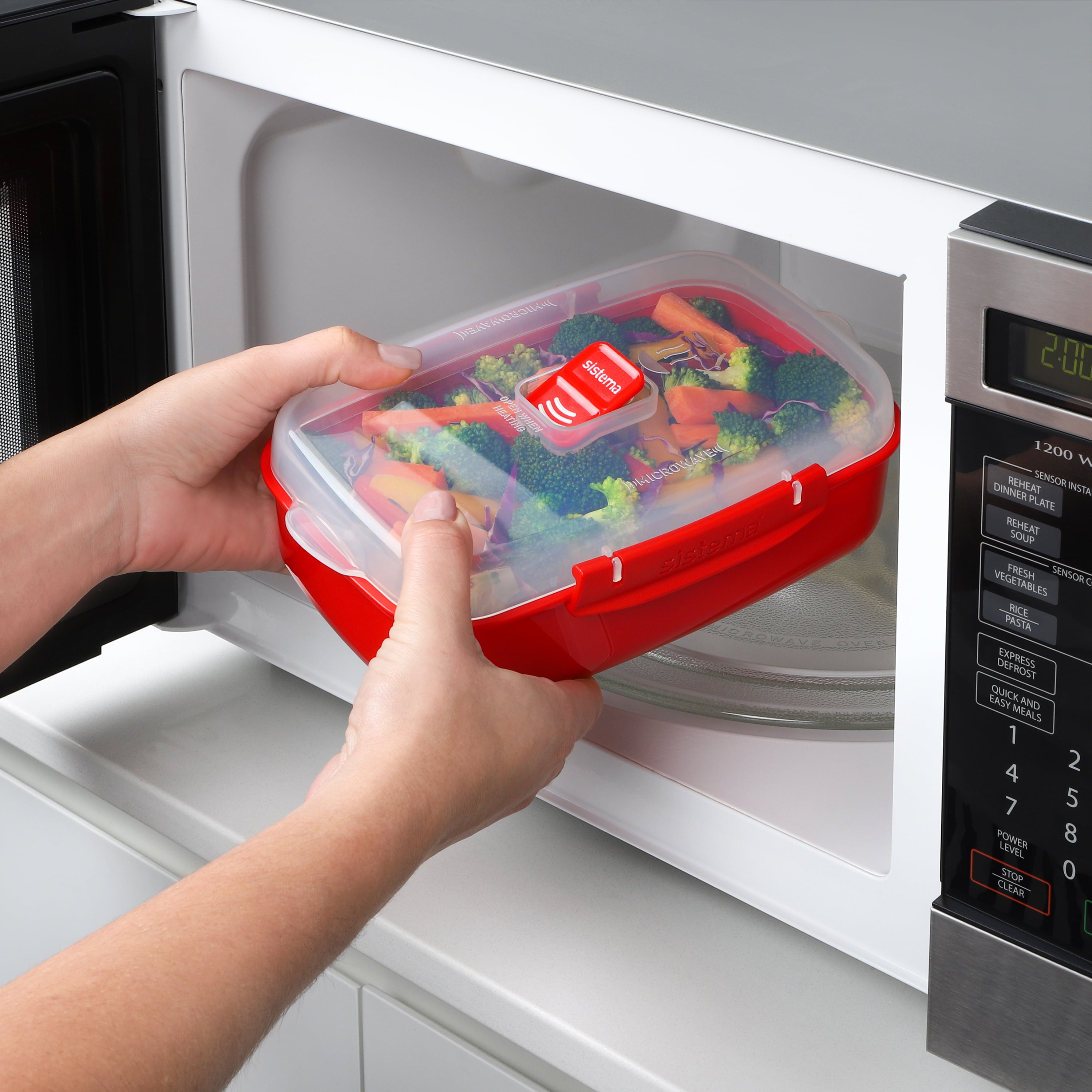 Sistema Heat and Eat Microwave Set, Locking Clips & Steam Release Vents, BPA-Free, 4 Pack (2x 1.25 L + 2x 525 mL)