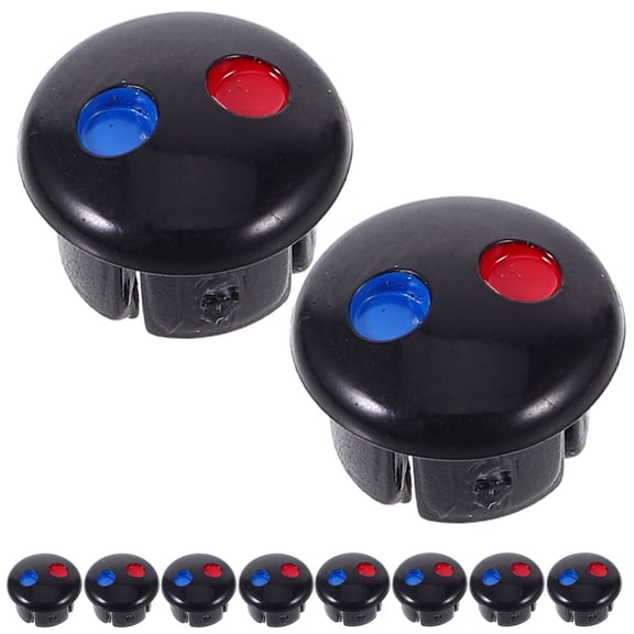 Supvox 10Pcs Black Plastic Hot Cold Faucet Handle Water Temperature Signs