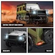 1:43 Scale RC Rock Crawler with App-Controlled, 2.4G 4WD Full Proportional Off-Road RC Monster Truck with Rechargeable Battery & LED Lights, RC Climbing Car for Hobbyists
