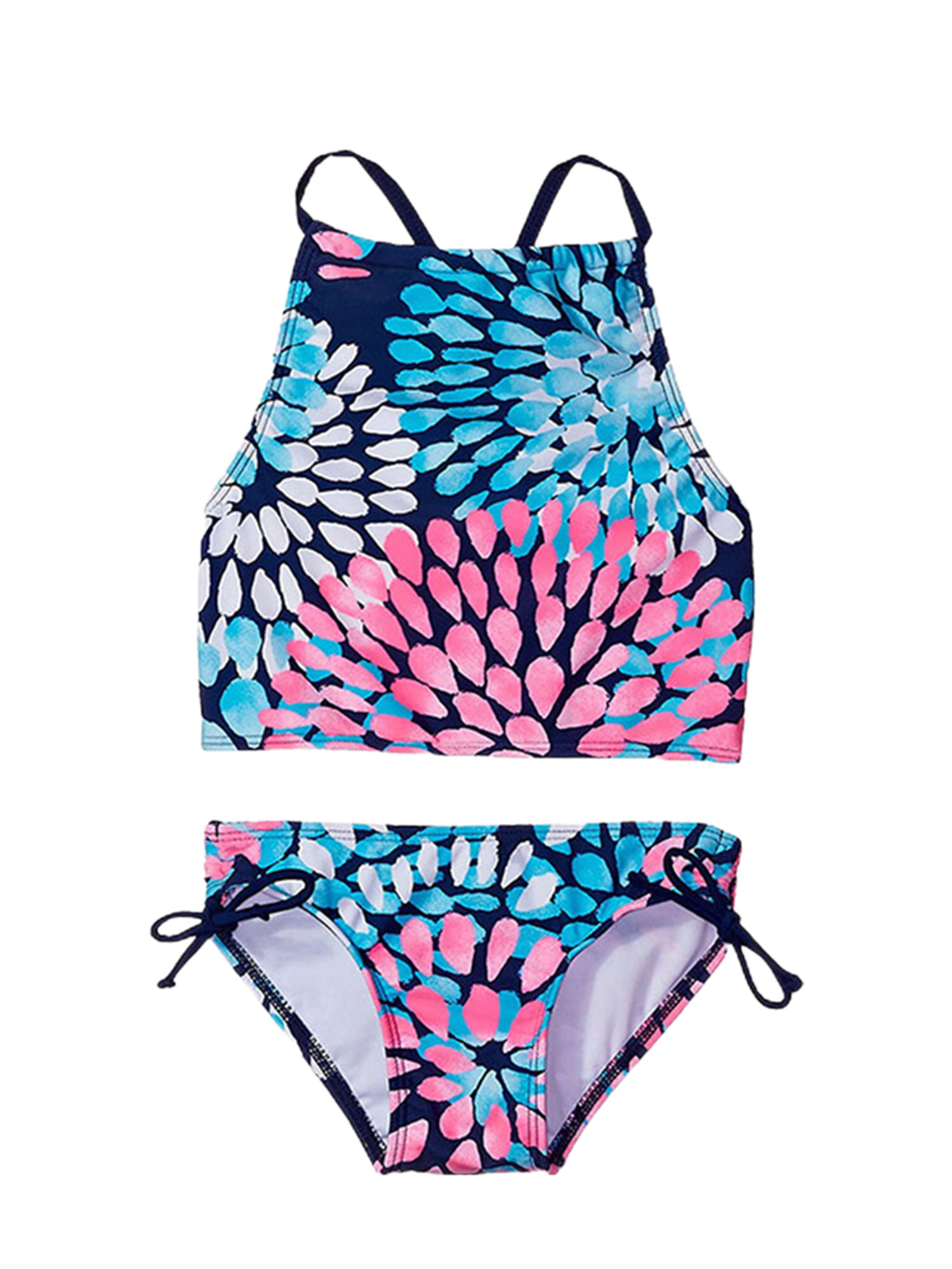 UPAIRKIDS Girls Kids Child Swimwear Floral Bikini Set Lace Up Beachwear ...