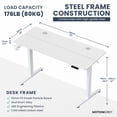 thumbnail image 2 of MotionGrey - Ergo2 Electric Standing Desk with Mousepad, 4-Preset Memory Keypad, 55” x 24” White Top, White Frame – Adjustable Ergonomic Desk for Home and Office, 2 of 8