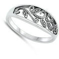 thumbnail image 4 of Vintage Oxidized Vines Ring .925 Sterling Silver Band Jewelry Female Male Unisex Size 4, 4 of 4