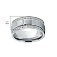 thumbnail image 5 of Metal Masters Mens Titanium Wedding Band Ring Double Row Cubic Zirconia Comfort-Fit, 5 of 8