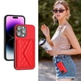 thumbnail image 4 of ShellTech Phone Case for iPhone 16 Pro PU Leather Wallet Cover with Credit Card Holder Slot Crossbody Strap Stand Shoulder Lanyard for Women Girl,Red, 4 of 11