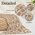 thumbnail image 2 of Brown Floral Pillow Covers, Linen Long Throw Pillow Case, Vintage Rustic Flowers Botanical Spring Holiday Pillow Protector Decorative Cushion Cover for Living Room/Bedroom 12" x 20", 2 of 8
