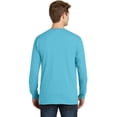 thumbnail image 2 of Port & Co Adult Male Men Plain Long Sleeves T-Shirt Tidal Wave 4X-Large, 2 of 6