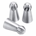 thumbnail image 2 of 3pcs Stainless Steel Flower Icing Piping Nozzles Pastry Cake Cream Cupcake Decorating Nozzles Tips Set, 2 of 3
