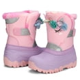 thumbnail image 3 of Kushyshoo Girls Snow Boots with Faux Fur Lining Pink Unicorn Warm Winter Shoes for Kids Size 1, 3 of 8