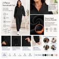 thumbnail image 3 of SHEWIN Women's Jogget Sets 2 Piece Outfits Sets Fleece Lined Zip Mock Neck Tracksuit Plus Size Pullover Long Sweatpants with Pockets Black 2XL, 3 of 9