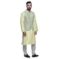 thumbnail image 2 of Atasi Indian Traditional Kurta Churidar Pajama Set With Nehru Jacket For Men, 2 of 3
