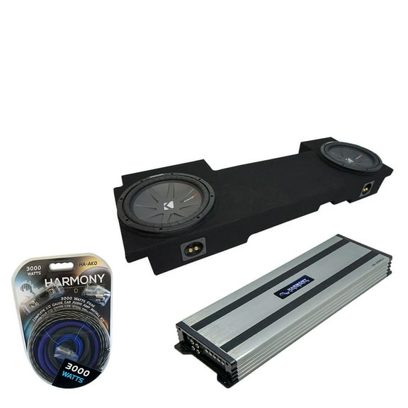 02-13 Chevy Silverado HD Crew Kicker CompR CWR10 Dual 10 Sub Box HA-A1500.1