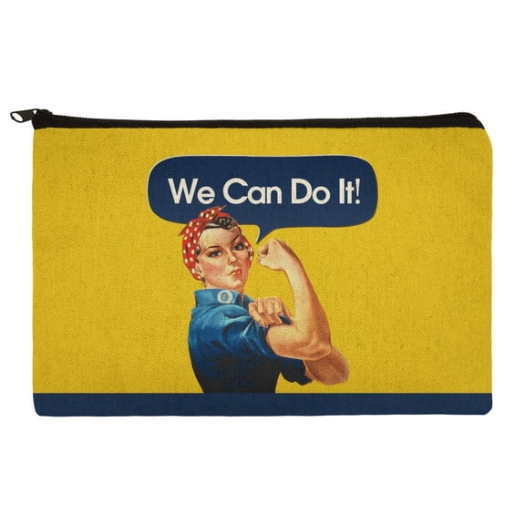 Rosie The Riveter Poster World War II Makeup Cosmetic Bag Organizer Pouch