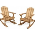 thumbnail image 1 of Noble House Malibu Wood Adirondack Rocking Chair in Natural Stained (Set of 2), 1 of 23