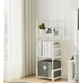 thumbnail image 4 of 3 Tiers Small Bookshelf Book Shelf White Kids Bookcase Mini Short Book Rack Storage Organizer Easy Assemble, Sturdy, 4 of 5