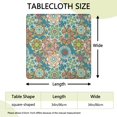 thumbnail image 2 of Multicolor Ethnic Floral Pattern Square Fitted Tablecloth with Elastic Edge,Square Table Cover,Washable Elastic Table Cover for Home Kitchen Party Decor 34"x34", 2 of 6