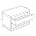 thumbnail image 3 of Navis Contemporary 32" Nightstand in Whitewashed Oak (2-Drawer), 3 of 8