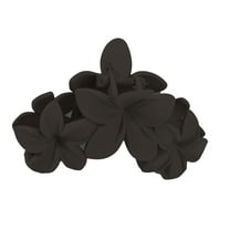 Vocoste Flower Hair Claw Clips Anti-Slip Frosted Hair Clips Plumeria Hair Claw Clips for Women for Girls Black