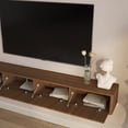 thumbnail image 7 of Floating TV Stand for TVs Up To 75'', High Gloss Top Modern Wall Mounted TV Stand with with Led Lights, Power Outlet, 4 Cabinets, Floating TV Cabinet Entertainment Center for Living Room, 7 of 7
