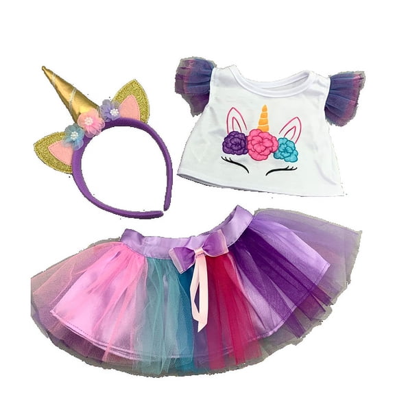 Unicorn Fantasy Outfit for 6"-10" Plush Toys, Magical Dress-Up Costume