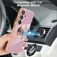 thumbnail image 4 of for Samsung Galaxy A54 5G Case with 2 Screen Protector, Built-in 360 Degree Rotation Ring Magnetic Stand, Luxury Shiny Plating Edge Shockproof Electroplated Protective Cover (Purple/Golden), 4 of 6