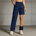 thumbnail image 2 of WULMLEO Womens Hiking Zip Off Pants Waterproof Convertible Drawstring Shorts Lightweight for Camping Bottoms Quick Dry Dark Blue M, 2 of 7