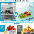 thumbnail image 6 of Clear Refrigerator Storage Containers with Lids, Airtight Food Storage Bins, Stackable Plastic Organizer Box for Fridge, Removable Dividers, Fresh Produce & Meal Prep Container, 6 of 6