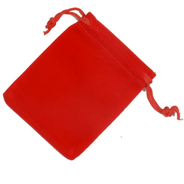 50 Uds. Bolsa pequeña de terciopelo, duradera, lavable, con cordón, bolsas de joyería, elegantes bolsas de almacenamiento ligeras, Baby Shower Almacenamiento y organización del hogar Rojo Toystoory HA075519-02