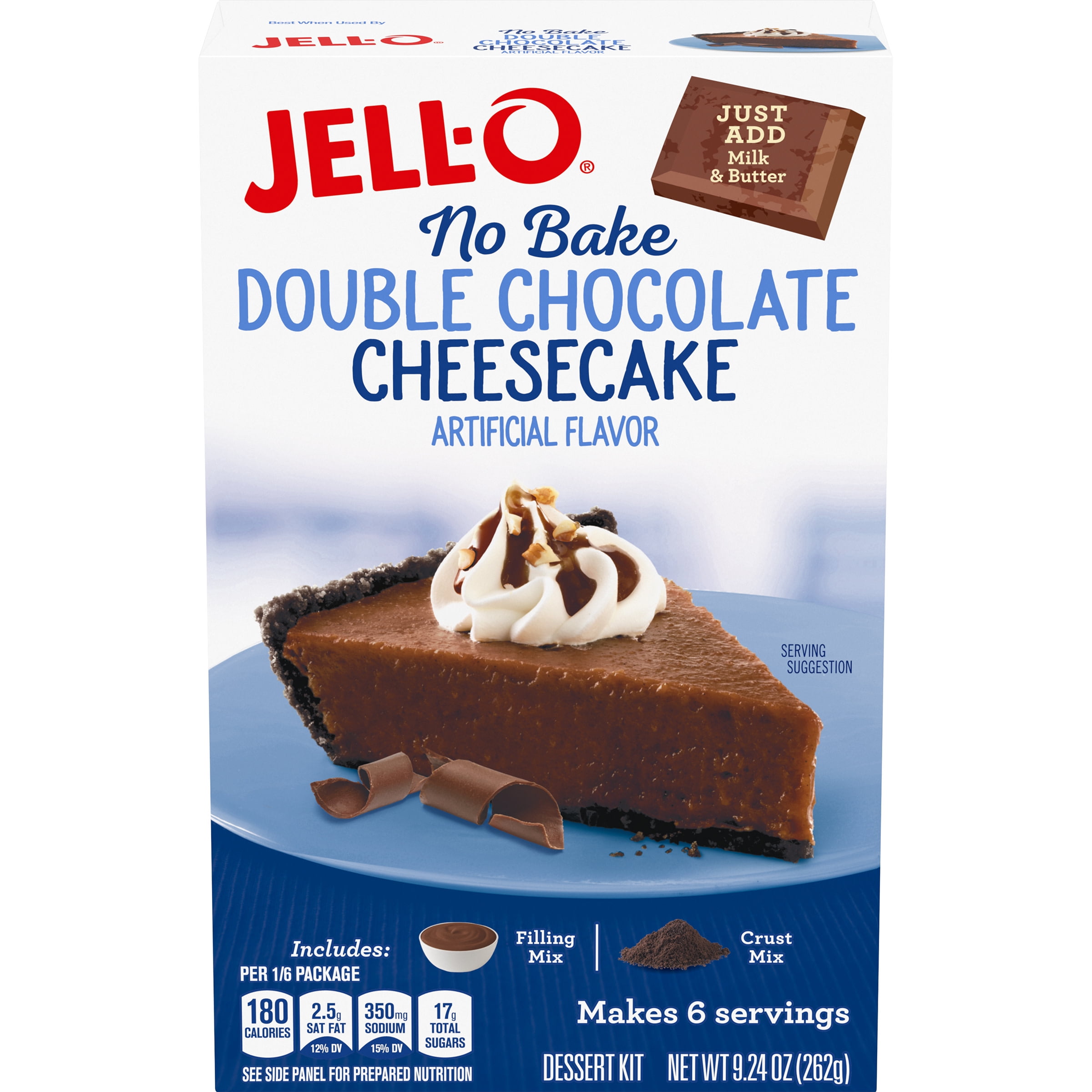 JellO No Bake Double Chocolate Cheesecake Dessert Kit with Filling Mix