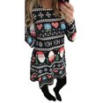 thumbnail image 1 of Fashnice Robe de Noël pour Dames Col Rond Mini Manches Longues Arbre de Noël Vacances Balançoire 2 3TG, 1 of 2