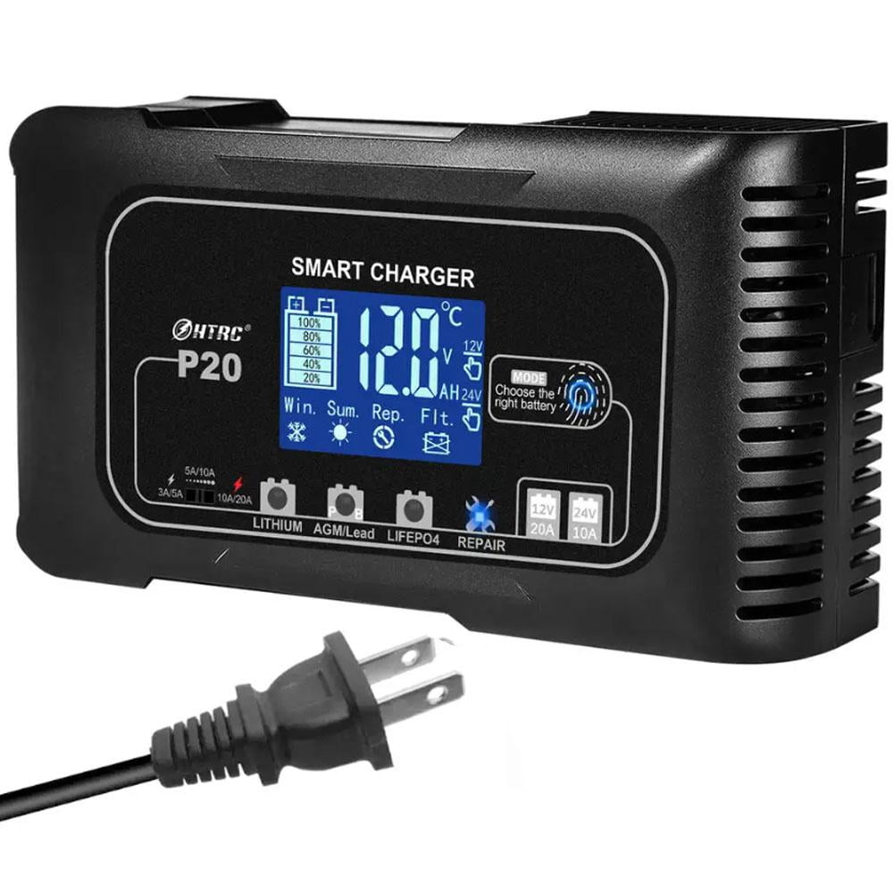 20-Amp Smart Battery Charger 12V/20A and 24V/10A For Lithium Lifepo4 Lead-A I8N1