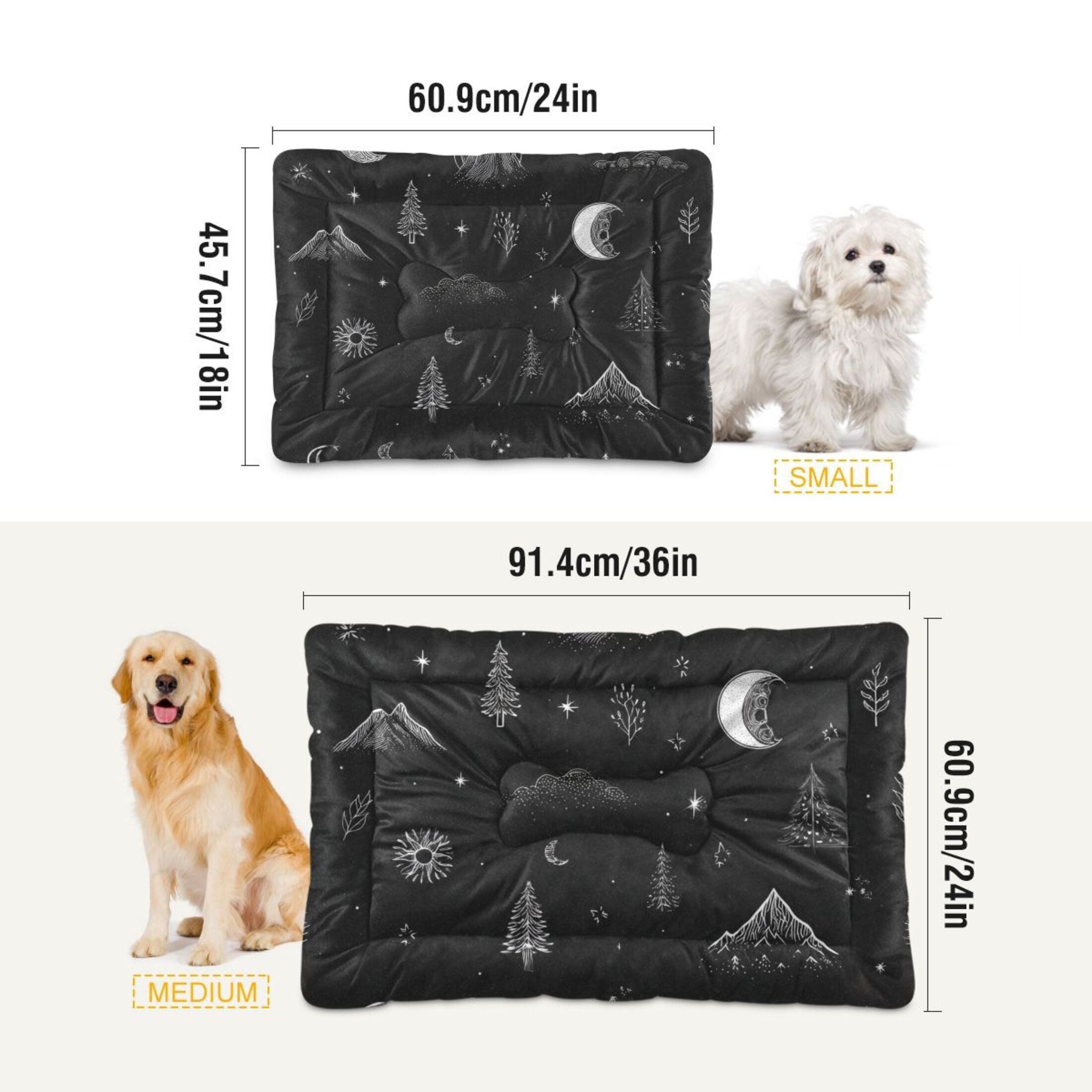 Cozy Mat Pet Bed Indoor Outdoor Warm Soft For Cat Dog Puppy(S/M) Hand-drawn Details