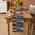 thumbnail image 3 of Vintage Wooden Table Runner, Farmhouse Retro Shabby Wood Washable Cotton Linen Table Runners 36 Inches Long, Dresser Scarf Runner for Nightstand/End Tables/Round Tables 13''x36'', 3 of 8
