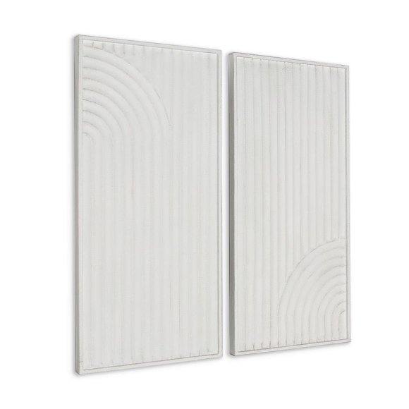 Gild Design House Saanvi Metal Wall Decor, White, Set of 2