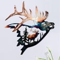 thumbnail image 3 of Home Collection Metal Wall Decor, Elk Deer Wall Art Sculpture B, 3 of 5