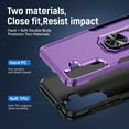 thumbnail image 5 of Hybrid Rugged Case for Samsung Galaxy A16 5G/4G Phone, Military Grade Heavy Duty Shockproof Rotatable Magnetic Ring Holder Kickstand Armor Dual Layer Cover for Galaxy A16 5G/4G, Purple/Black, 5 of 10