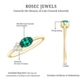 thumbnail image 5 of Rosec Jewels Certified Lab Grown Emerald Promise Ring for Women - East West Ring - Cluster Emerald Diamond Ring - AAAA Quality, 18K Yellow Gold, US 6.50, 5 of 8
