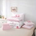 thumbnail image 6 of Homewish Letter Monogrammed S Twin Bedding Sets 7-Piece for Teens Boys Girls,Kawaii Pink Bow Bedding Comforter Set Microfiber,Dreamy Princess Breathable Sheet Sets,Lightweight Room Decor,Reversible, 6 of 8