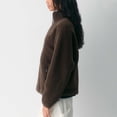 thumbnail image 6 of Czanzd Women's Oversized Sherpa Fleece Half-Zip Pullover Warm Stand Collar Side Pockets Fall Winter Outerwear(Brown,XS), 6 of 6