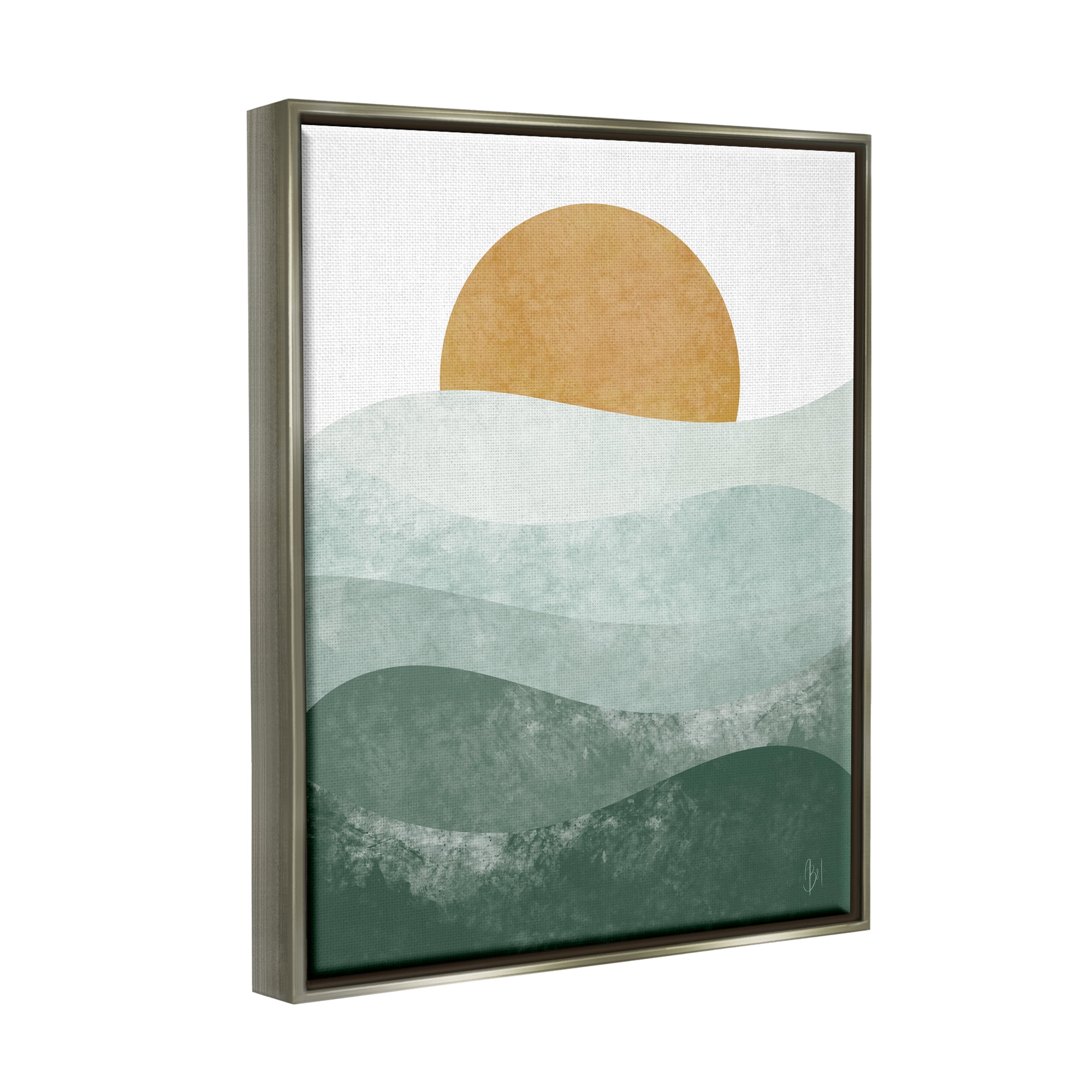 Stupell Industries Abstract Nature Ocean Horizon Landscape Painting Gray Floater Framed Art Print Wall Art