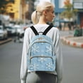 thumbnail image 7 of FORMRS Mini Backpack Purse for Women Travel Daypack Casual Shoulder Bag, Blue Snowflake, 7 of 7