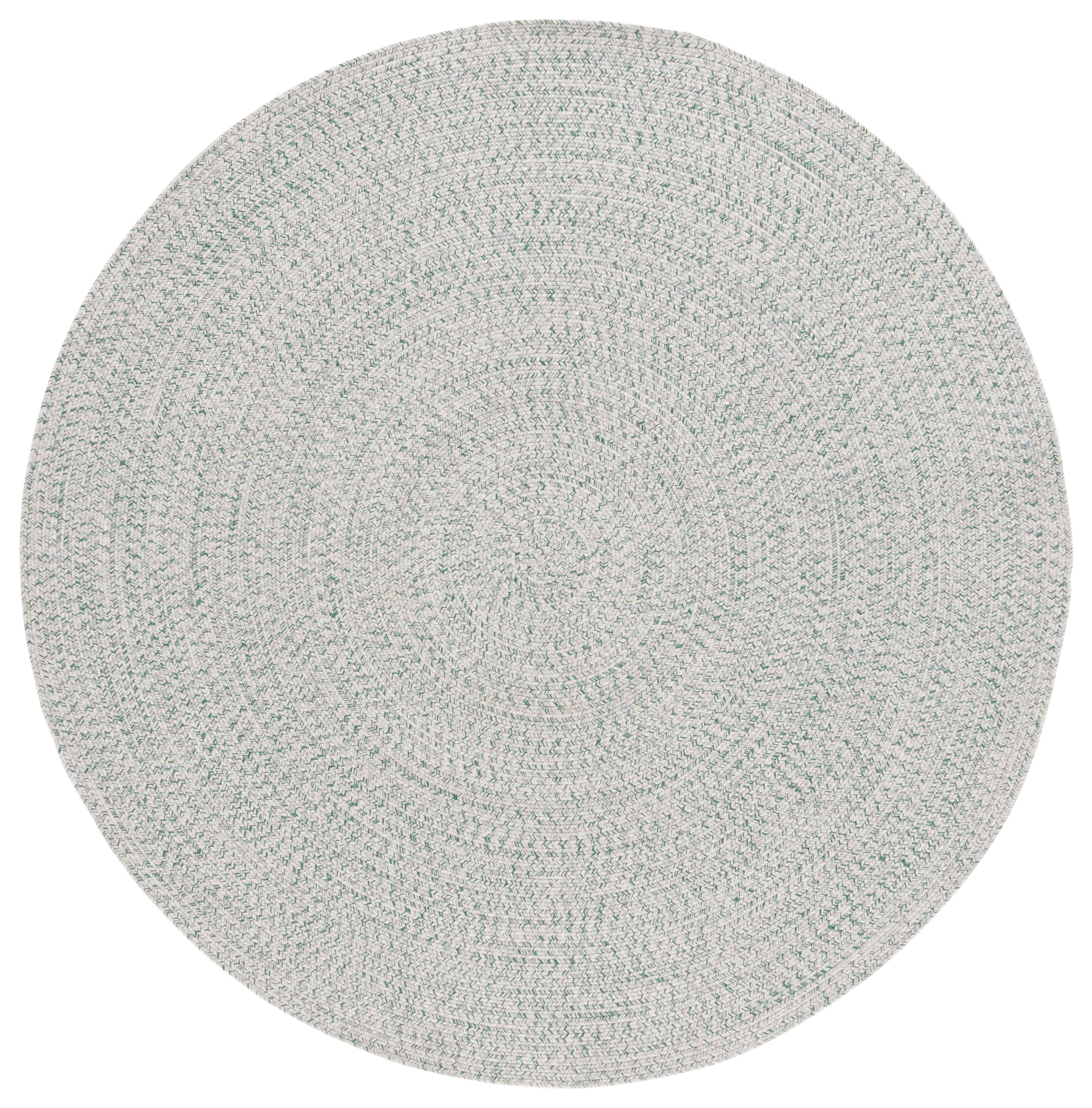 Safavieh Braided Gino Distressed Machine Washable Reversible Area Rug, Ivory/Green, 5' x 5' Round