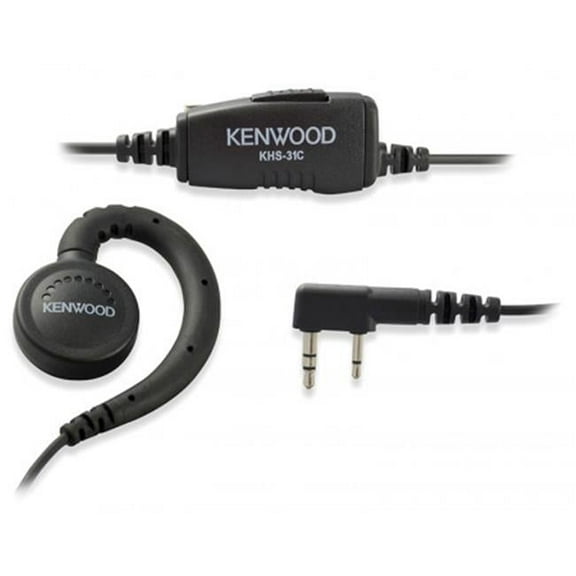 Kenwood  C-Ring Ear Hanger with in Line Push to Talk & Microphone, Black