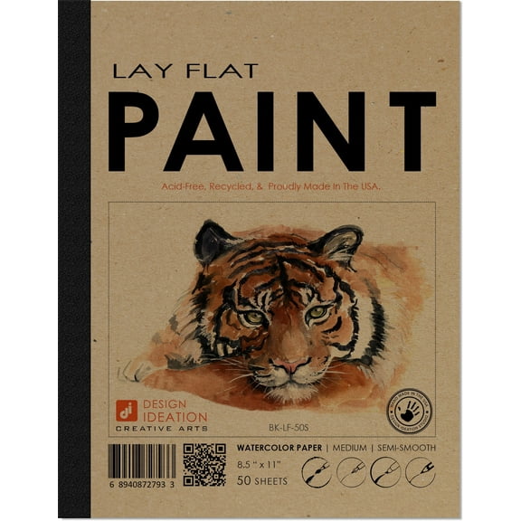 Lay Flat Watercolor Sketchbook: Removable Sheets, Multi-Media Paper (8.5" x 11") LF-50100-LS