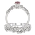 thumbnail image 3 of 1.25 Carat Morganite & Diamond Antique Flower Bridal Set on 10k White Gold, 3 of 3