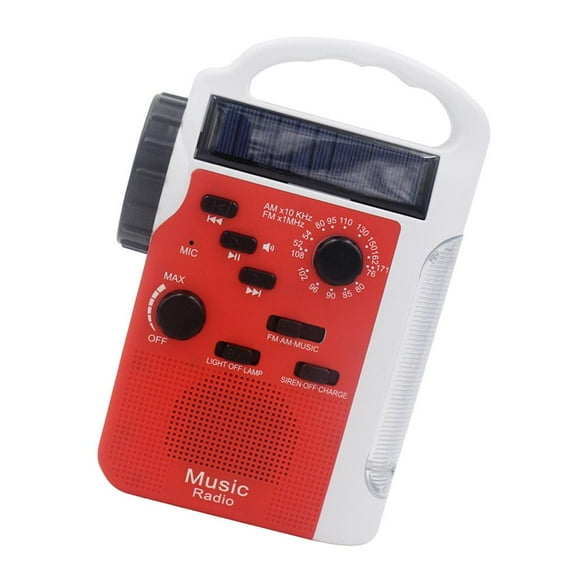 MERIGLARE Portable Radio, Solar Powered, Hand Crank, AM FM NOAA Weather Stations, USB Cell