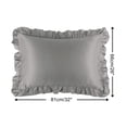thumbnail image 4 of PiccoCasa 2Pcs Satin Pillowcases Ruffled Pillow Shams, Standard Grey, 4 of 8